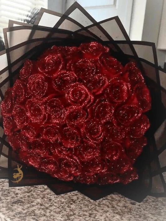 Sparkling Glitter Rose Flower Bouquet