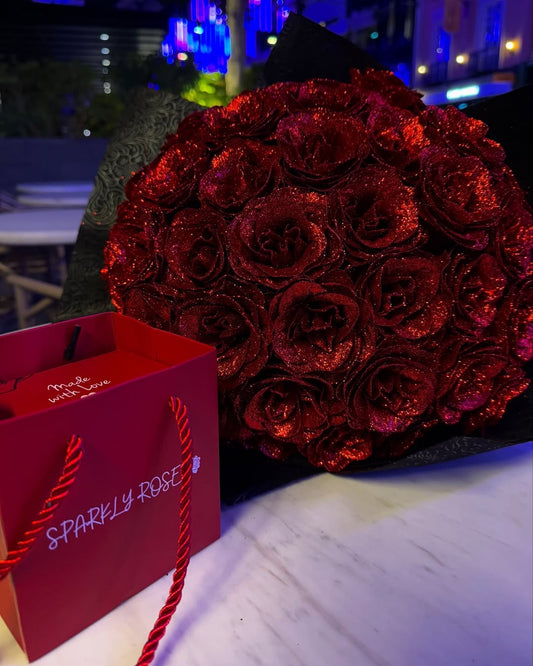 Sparkling Glitter Rose Flower Bouquet